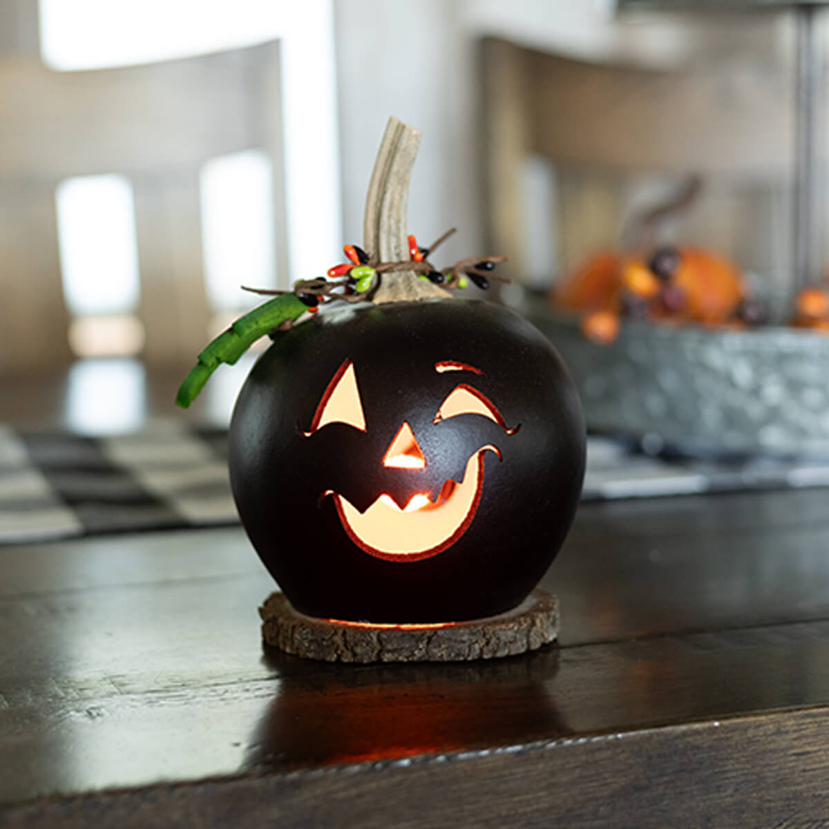 Fredrick Black Jack-O-Lantern Gourd at Meadowbrooke Gourds. 