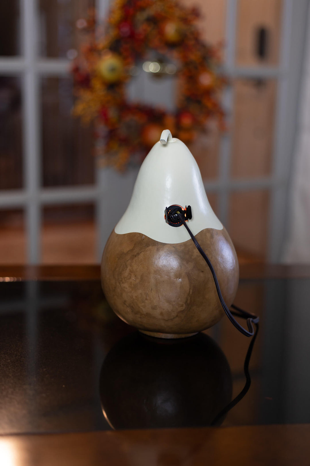 Ghost Cottage Gourd Back View at Meadowbrooke Gourds. 
