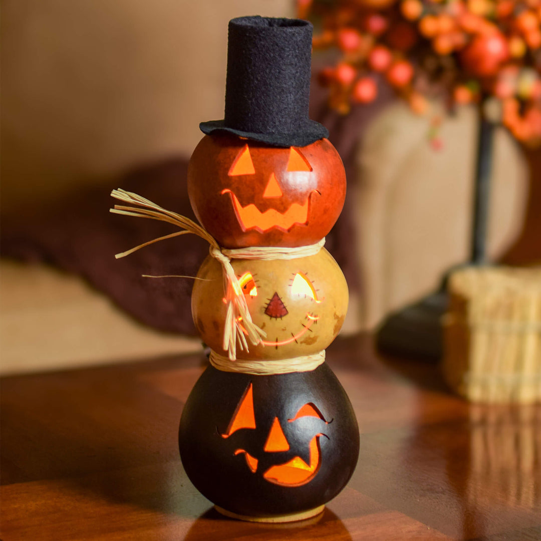 Jack Stack Medium Lit Gourd at Meadowbrooke Gourds. 