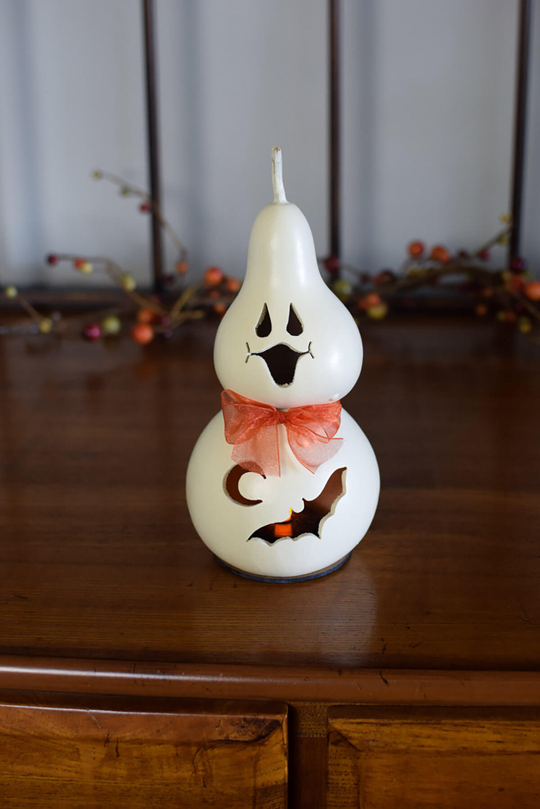 White Jake the ghost gourd at Meadowbrooke Gourds