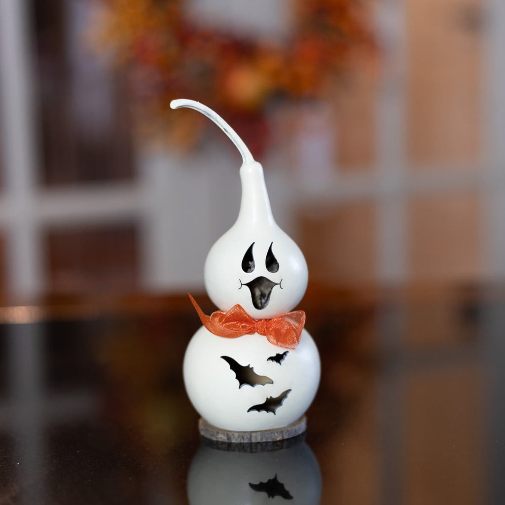 Tiny Jake Ghost Gourd at Meadowbrooke Gourds. 