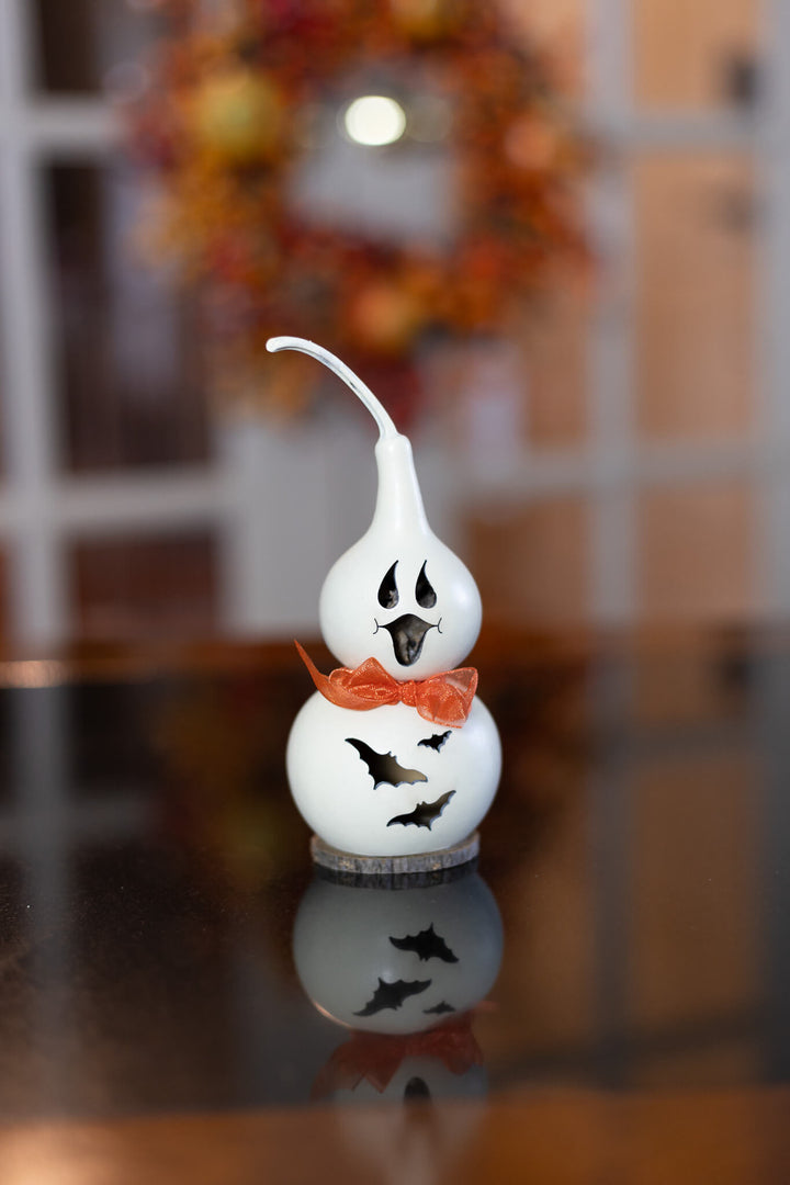 Tiny Jake Ghost Gourd at Meadowbrooke Gourds. 