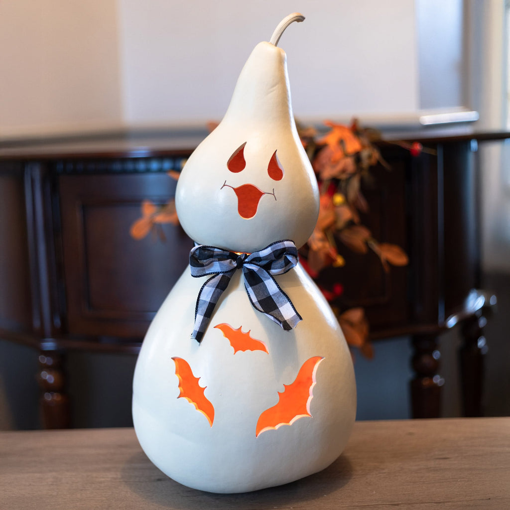 Jake Ghost Extra Large Lit Gourd at Meadowbrooke Gourds. 