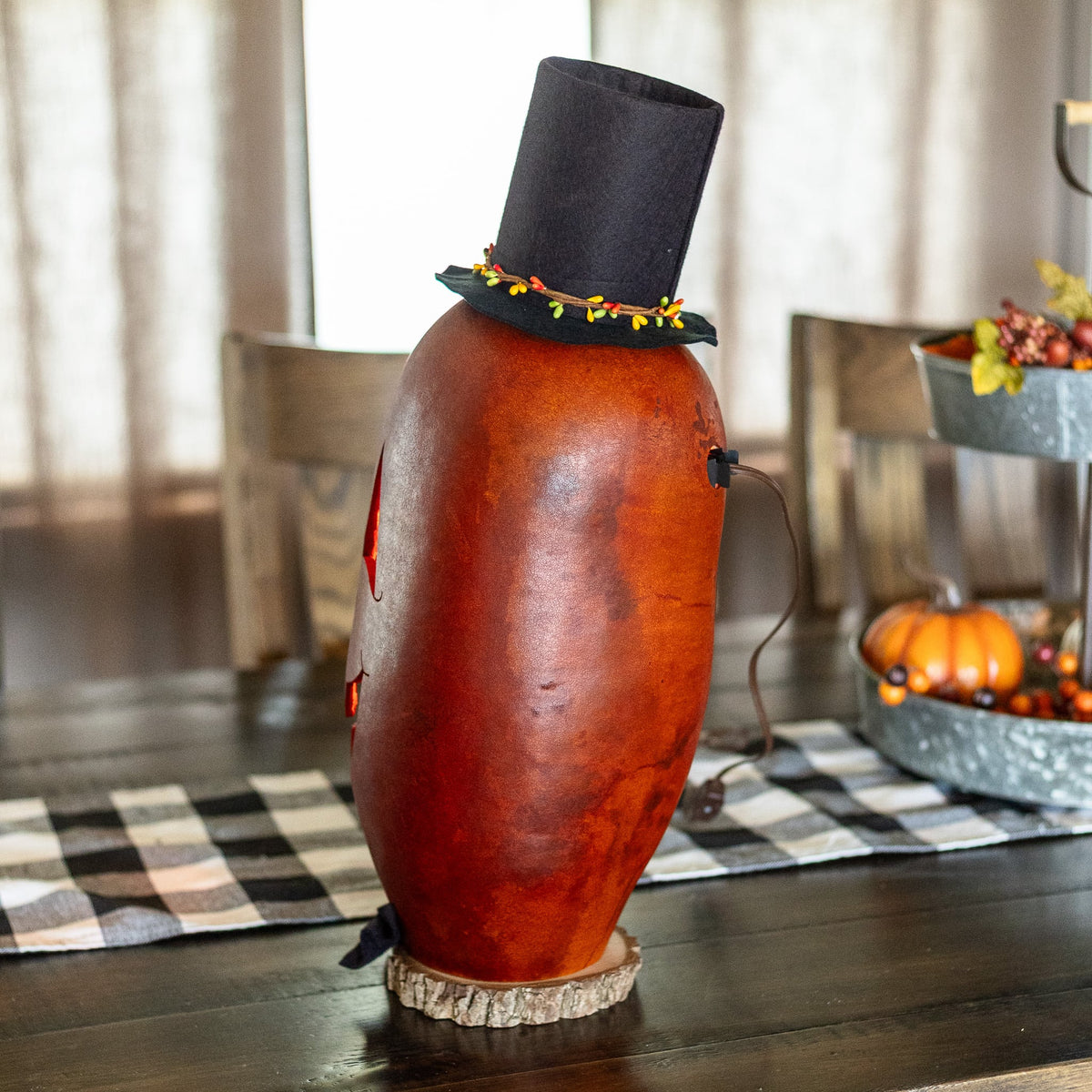 Special Limited Lucas - Extra Large Tall Lit Jack-O-Lantern with Top Hat