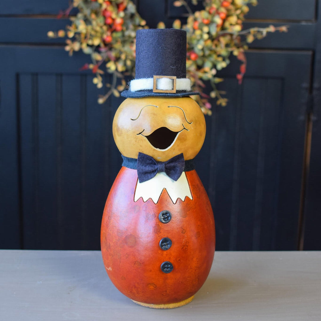 Pilgrim Gourd Man at Meadowbrooke Gourds. 