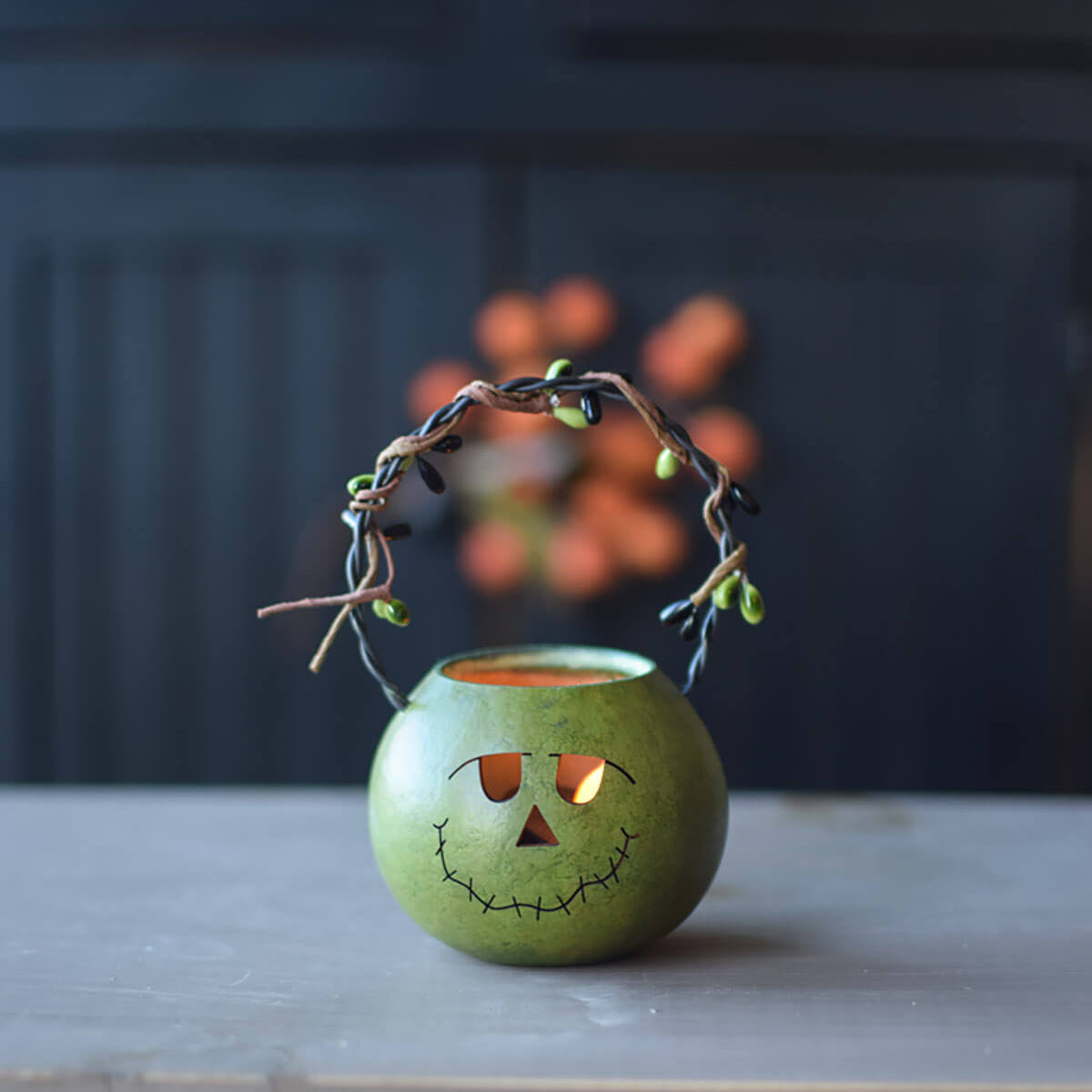 Green Frank basket gourd at Meadowbrooke Gourds.