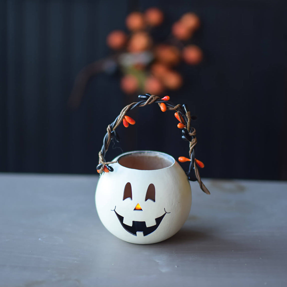 White Skully the skeleton basket gourd at Meadowbrooke Gourds.