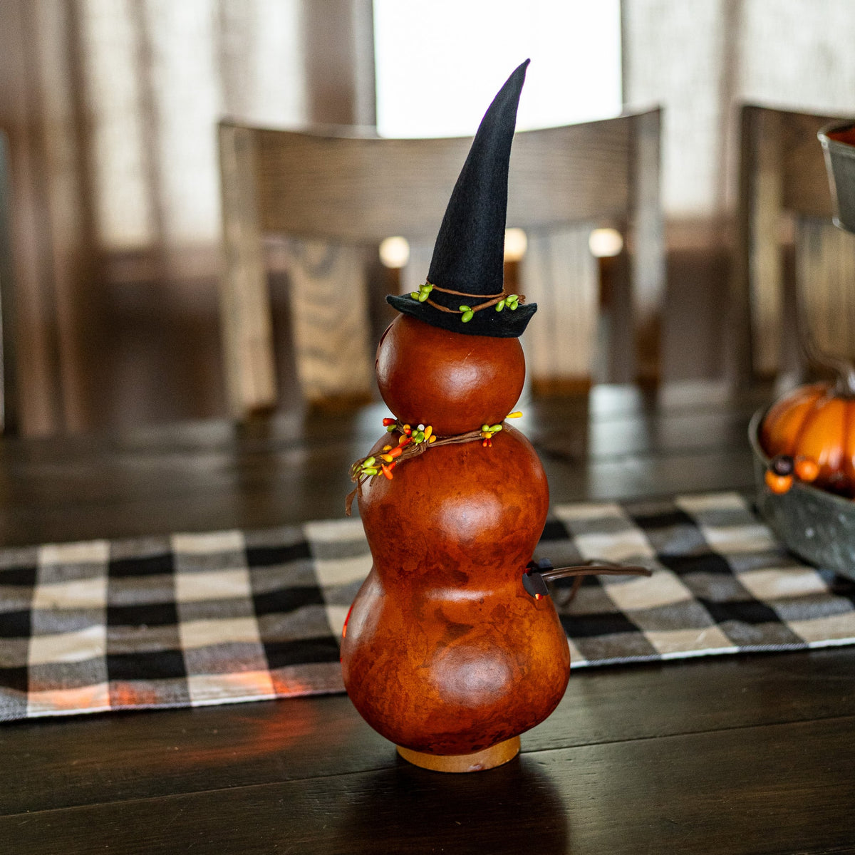 Reba  - Orange Small Tall Lit Witch