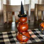 Reba Orange Small Tall Lit Witch back view at Meadowbrooke Gourds.