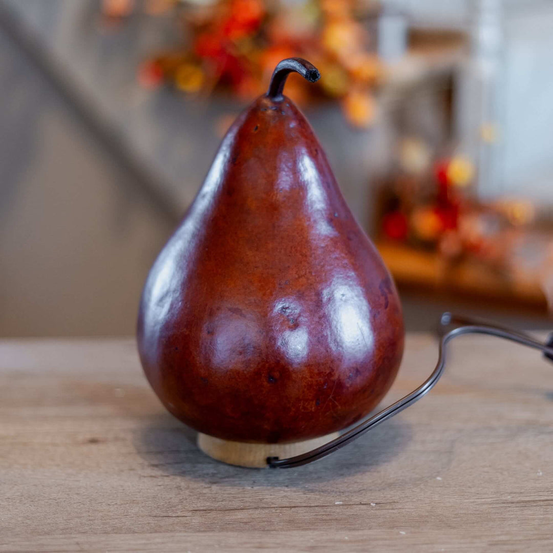 Back View of Maple Leaf Silhouette Gourd Design by Meadowbrooke Gourds