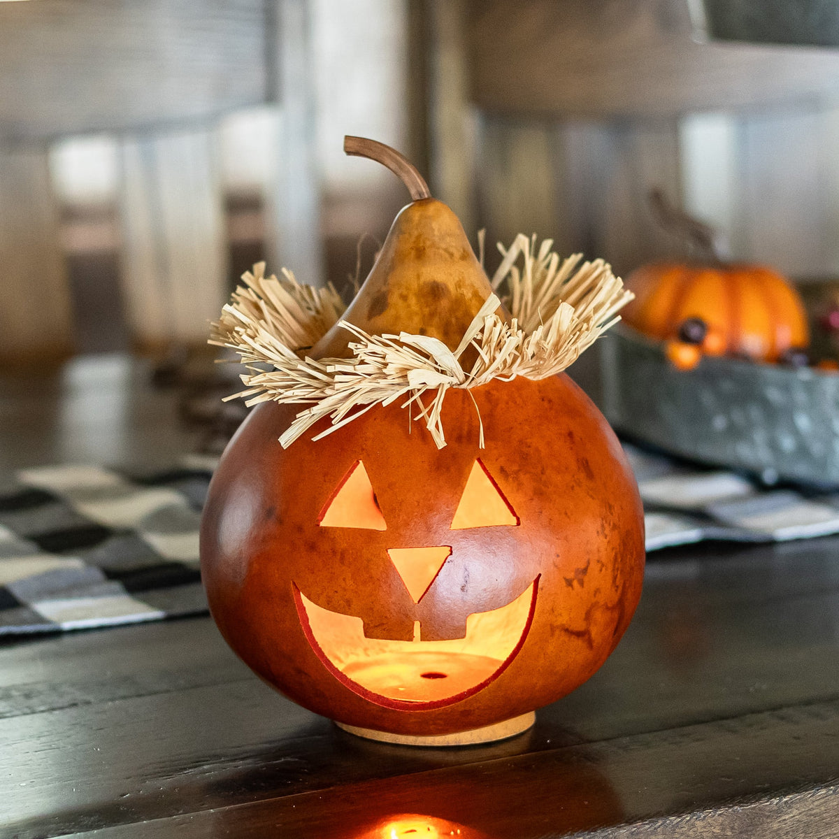Traditional Jack-O-Lantern Scarecrow - Large Lit