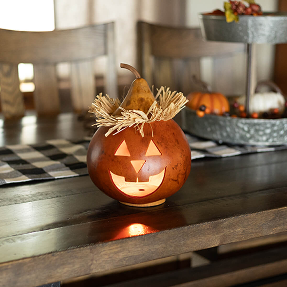 Traditional Jack Scarecrow Gourd at Meadowbrooke Gourds. 