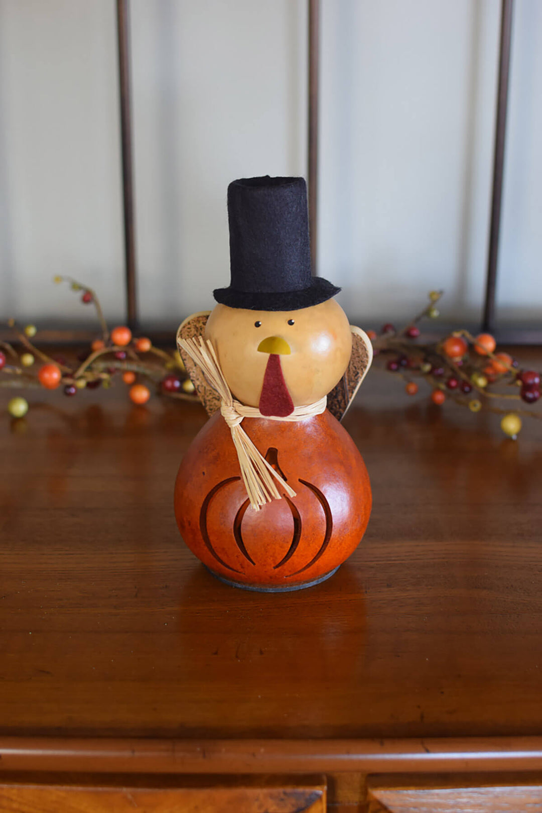 Orange Theodore Turkey Gourd at Meadowbrooke Gourds