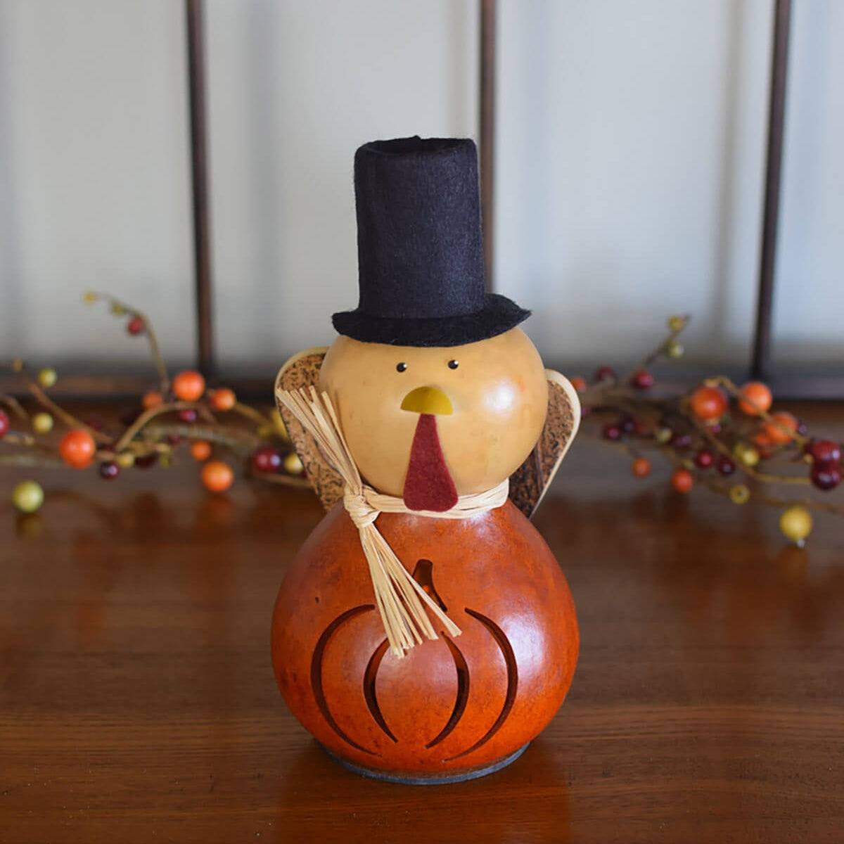 Orange Theodore Turkey Gourd at Meadowbrooke Gourds