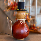 Theodore Large Lit Turkey Gourd Side View at Meadowbrooke Gourds. 