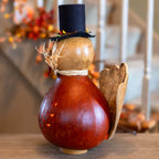 Theodore Large Lit Turkey Gourd Side View at Meadowbrooke Gourds. 