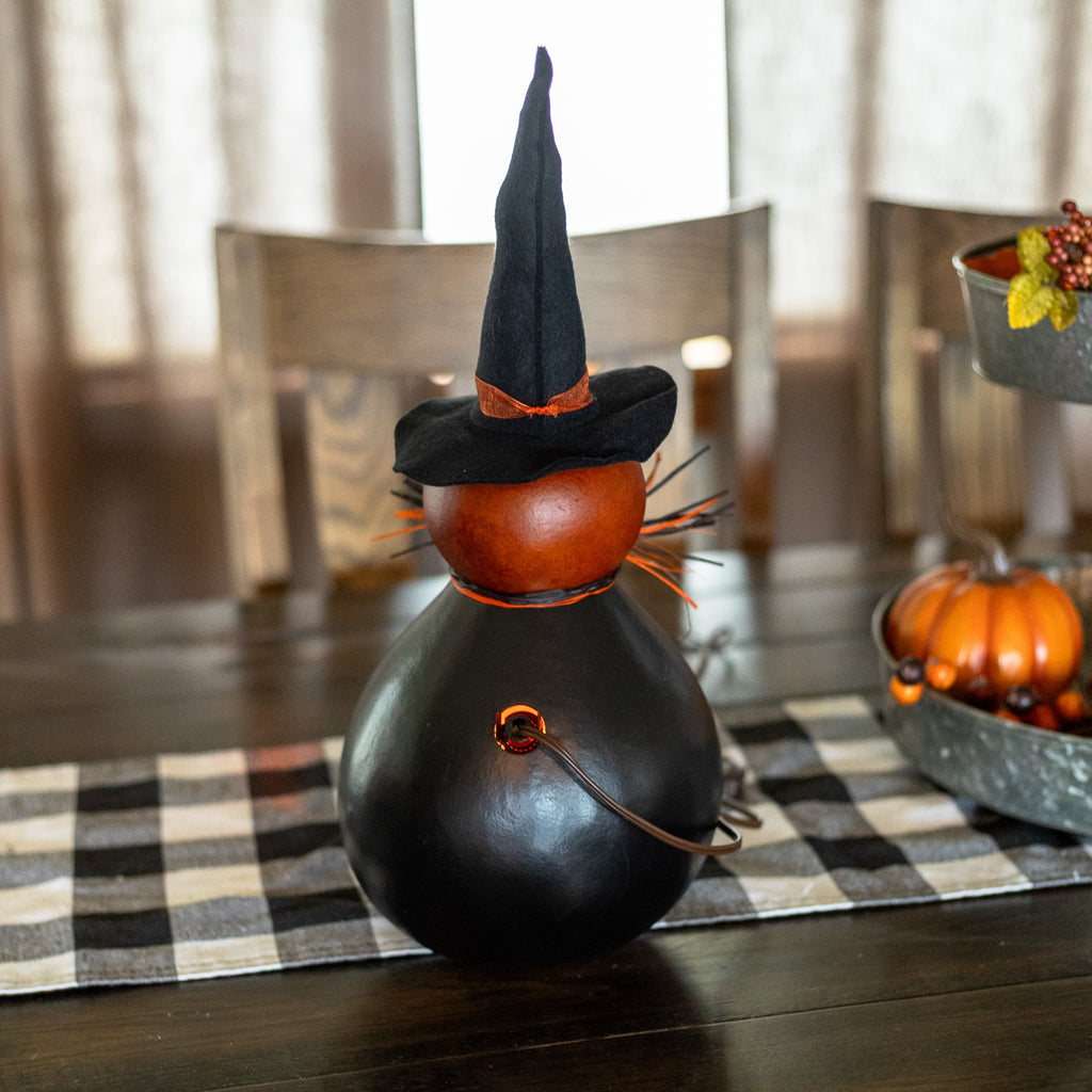 Velma Large Lit Witch back view at Meadowbrooke Gourds.