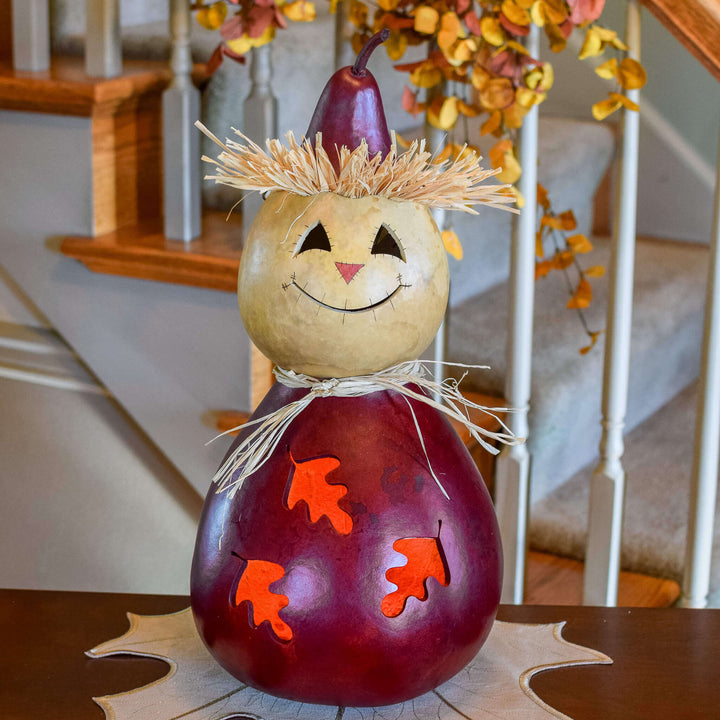 Warehime Extra Large Lit Scarecrow Gourd at Meadowbrooke Gourds. 