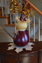 Warehime Extra Large Lit Scarecrow Gourd Side View at Meadowbrooke Gourds. 