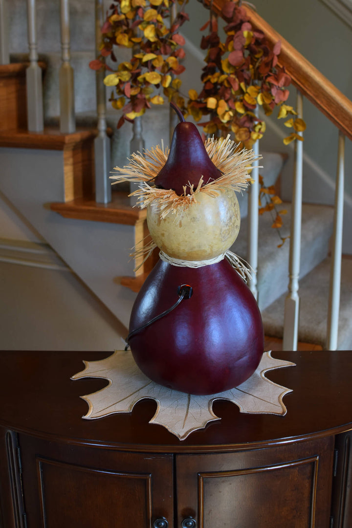 Warehime Extra Large Lit Scarecrow Gourd Back View at Meadowbrooke Gourds. 