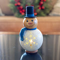 Whittaker Snowman Gourd Medium Lit at Meadowbrooke Gourds.  