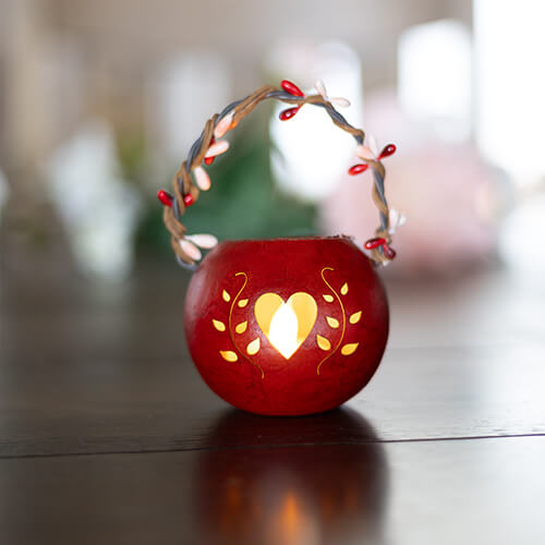 Valentine Heart Basket Gourd at Meadowbrooke Gourds. 