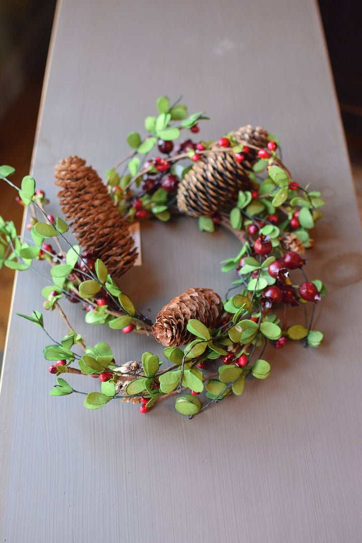 Pinecone candle ring at Meadowbrooke Gourds