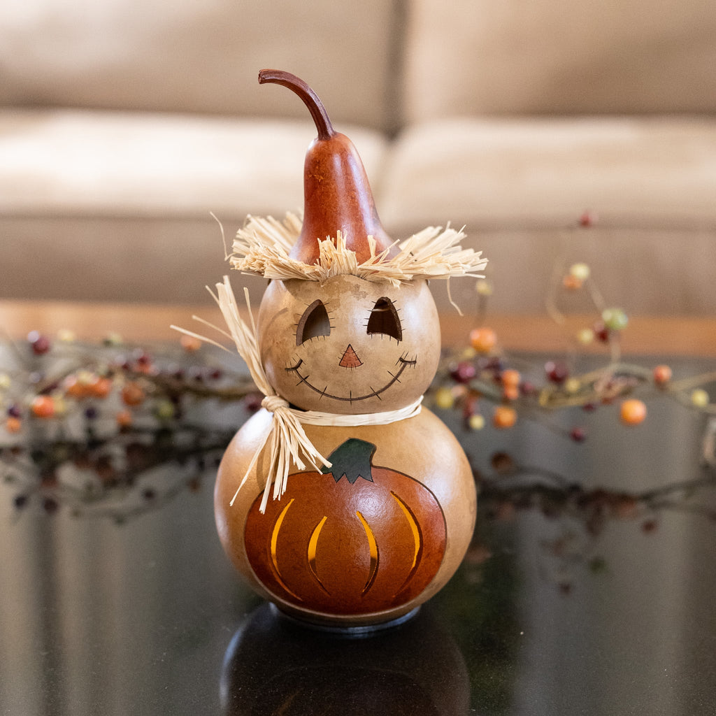 Hollis Scarecrow Miniature Gourd at Meadowbrooke Gourds. 
