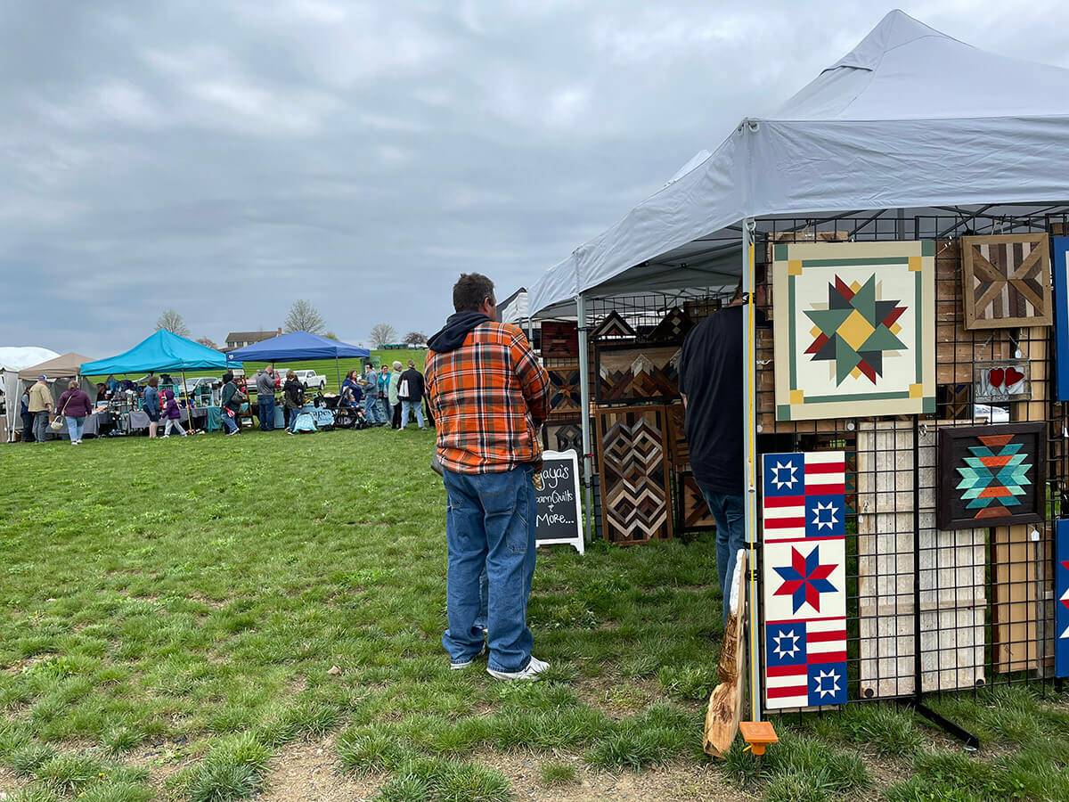 Craft vendors at a festival