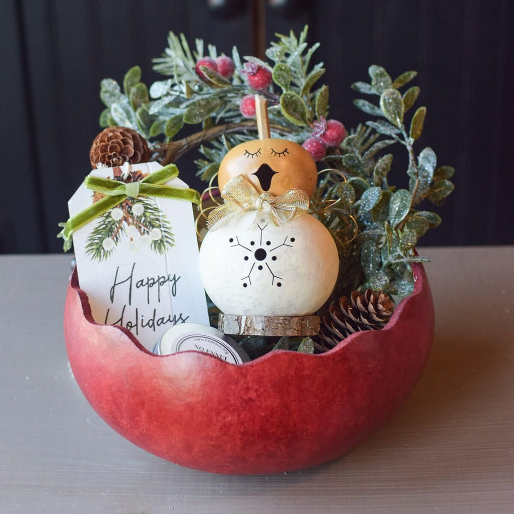 Julia angel gourd gift basket at Meadowbrooke Gourds
