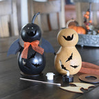 Finished and unfinished Bat craft kit at Meadowbrooke Gourds