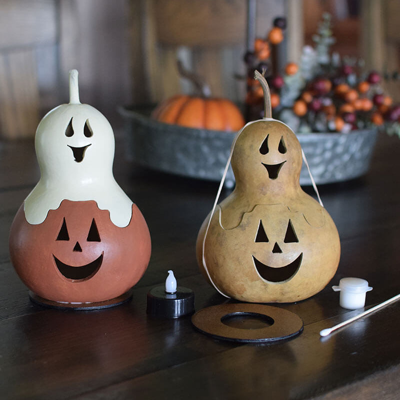 Finished and unfinished Casper Jack craft kit at Meadowbrooke Gourds