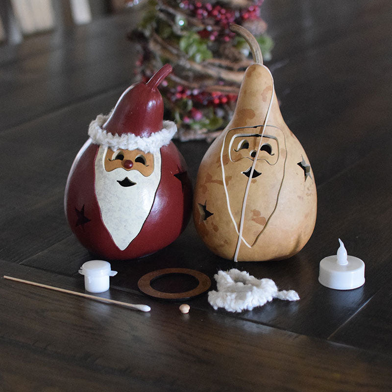 Santa Craft Kit Finished and Unfinished at Meadowbrooke Gourds. 