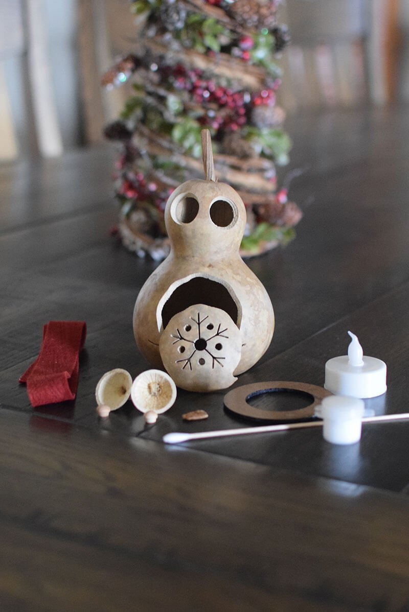 Owl Craft Kit Unfinished at Meadowbrooke Gourds. 