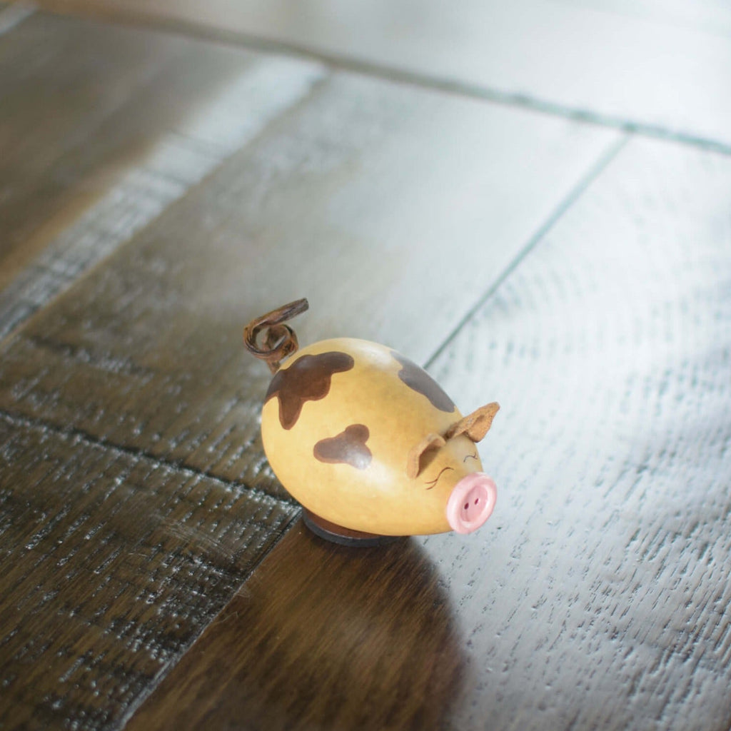 Little Peaches the pig gourd at Meadowbrooke Gourds