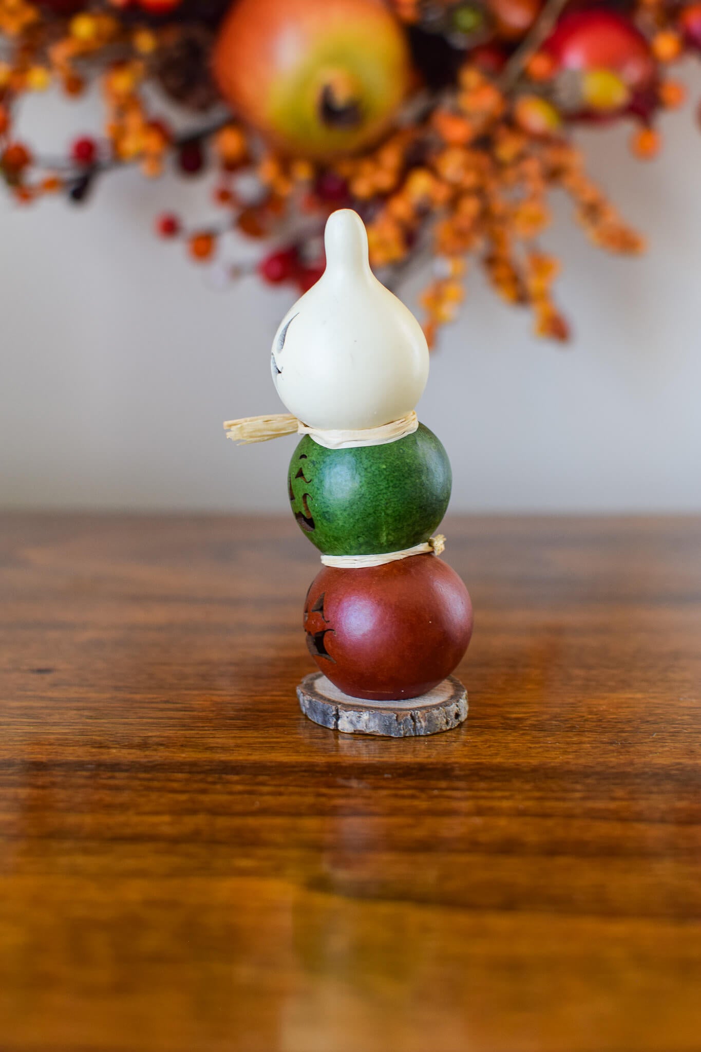 Lil Jack Stack Gourd - Back View at Meadowbrooke Gourds. 