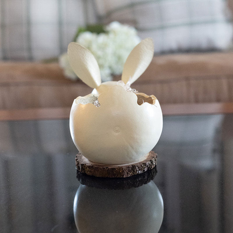 Handcrafted Lilly Bunny Basket Gourd â€” Easter Spring Decor