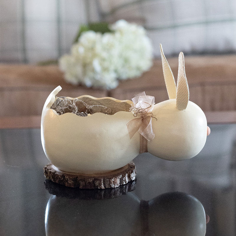 Handcrafted Lilly Bunny Basket Gourd â€” Easter Spring Decor