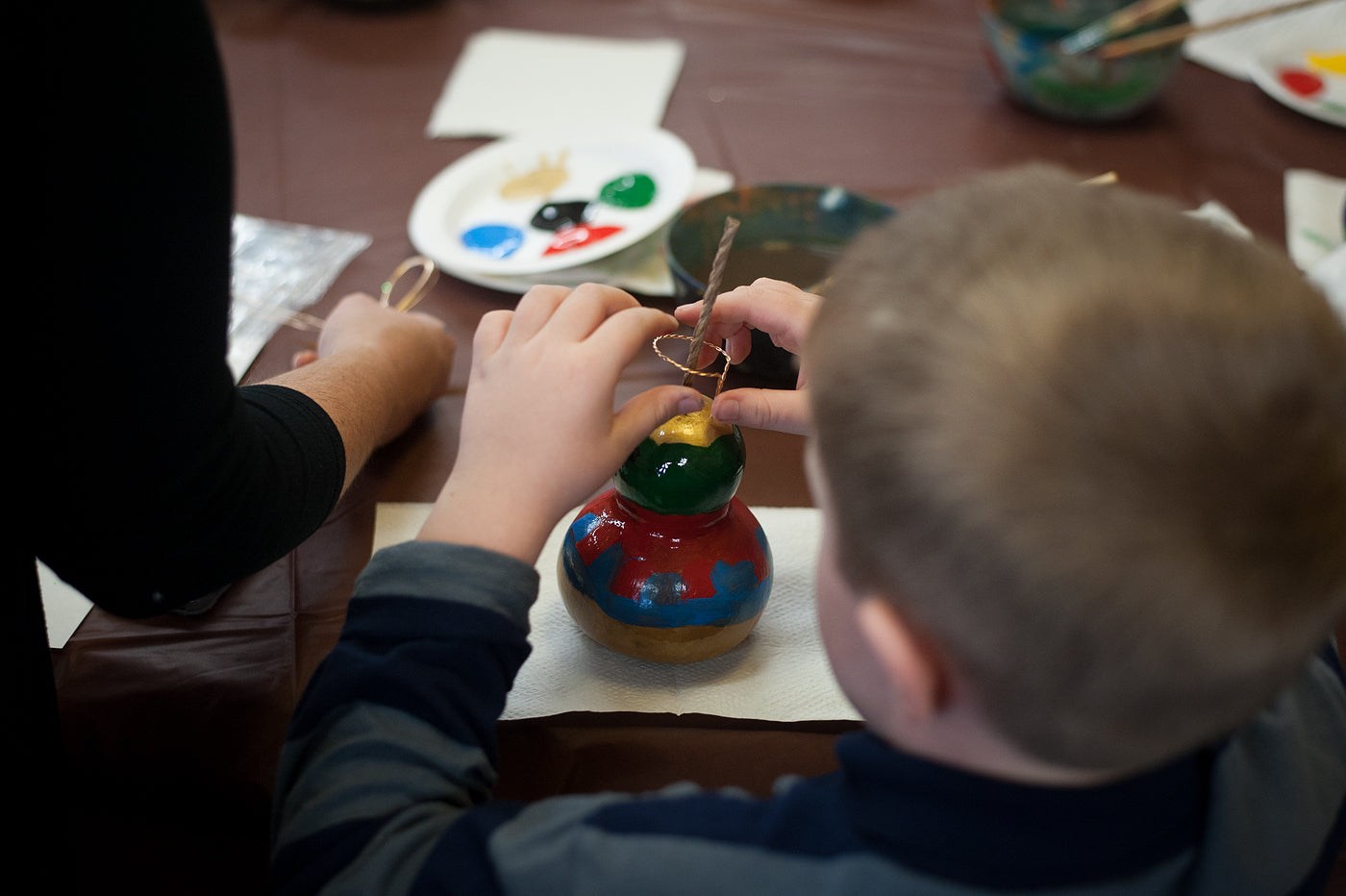 Young participant at a painting class