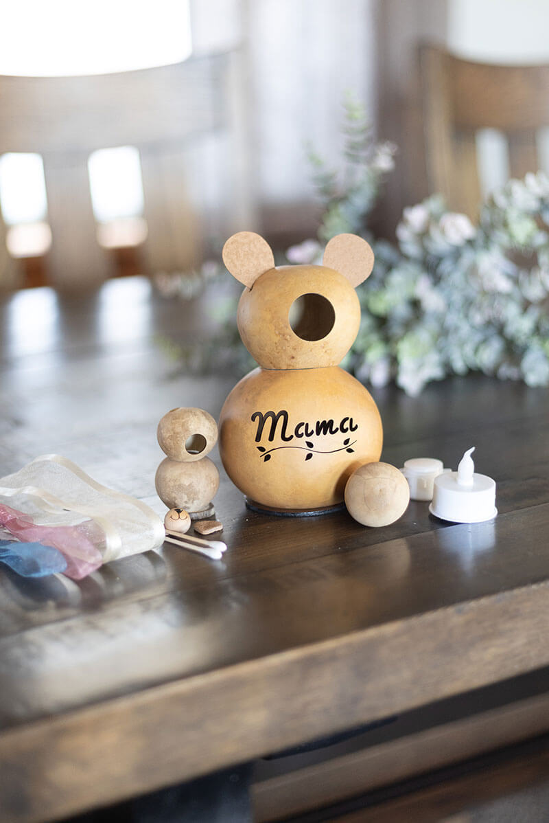 Mama Bear Craft Kit Unfinished at Meadowbrooke Gourds. 