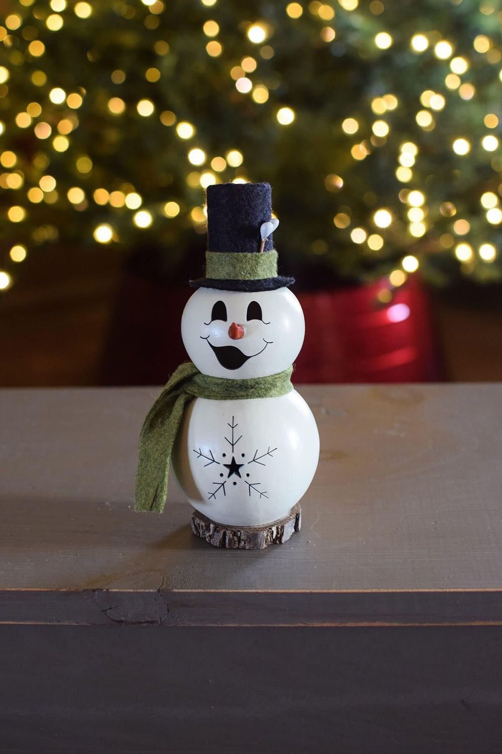 tiny Meadowbrooke snowman gourd at Meadowbrooke Gourds