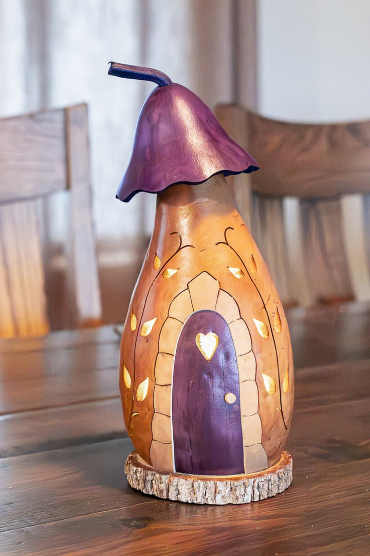 Mushroom Cottage Gourd Design by Meadowbrooke Gourds