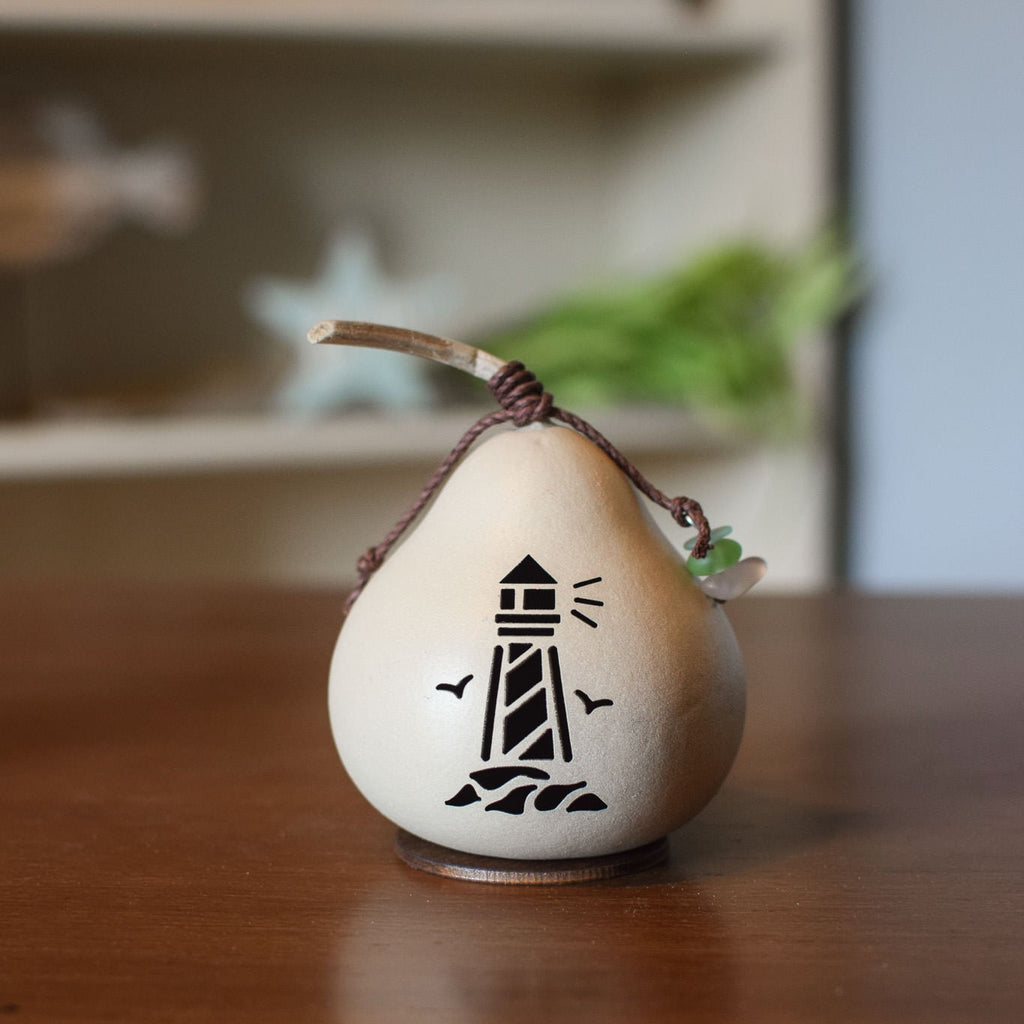 Tiny Light House Gourd at Meadowbrooke Gourds. 