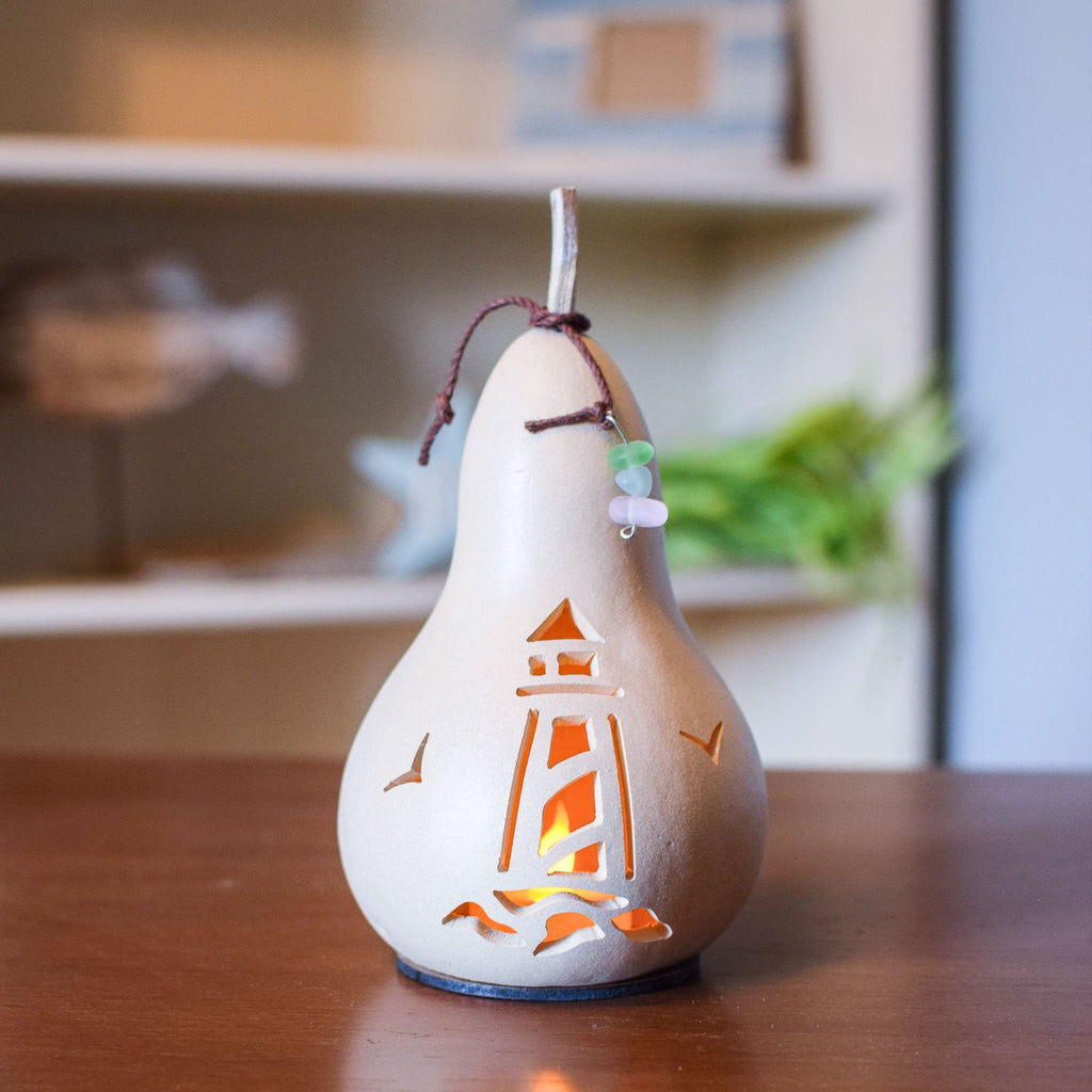 Lighthouse - Miniature Gourd Design by Meadowbrooke Gourds - Front View