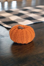 Knitted Pumpkin decoration. 