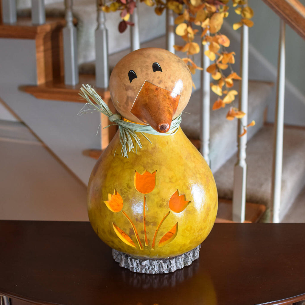 Dillard Duck Extra Large Lit Gourd at Meadowbrooke Gourds. 