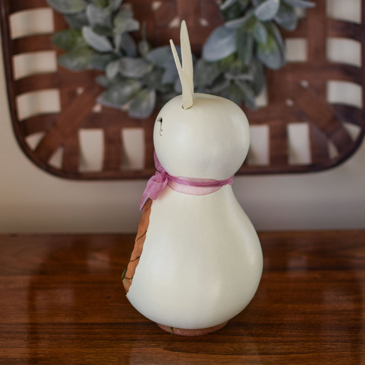 Poppy Candy Dish Gourd Bunny - Side View at Meadowbrooke Gourds. 