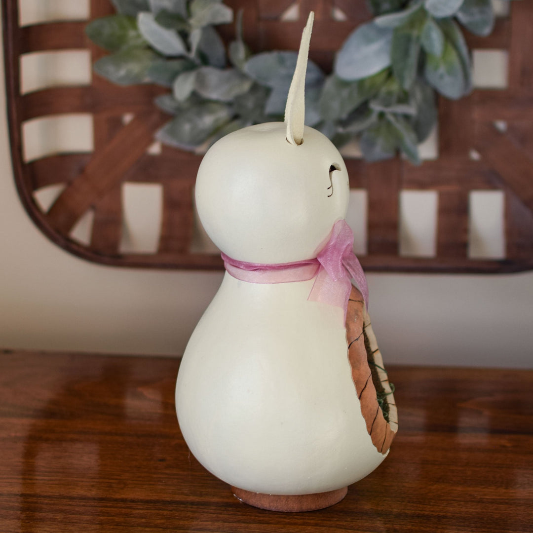 Poppy Candy Dish Gourd Bunny - Side View at Meadowbrooke Gourds. 