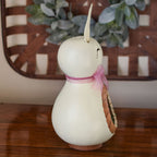 Poppy Candy Dish Gourd Bunny - Side View at Meadowbrooke Gourds. 