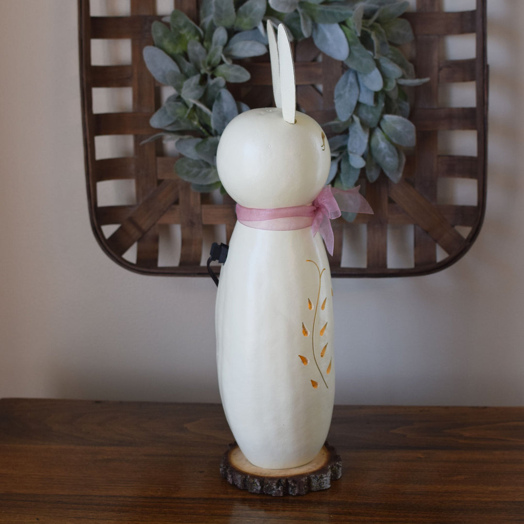 Poppy Large Tall Lit Gourd - Side View at Meadowbrooke Gourds. 